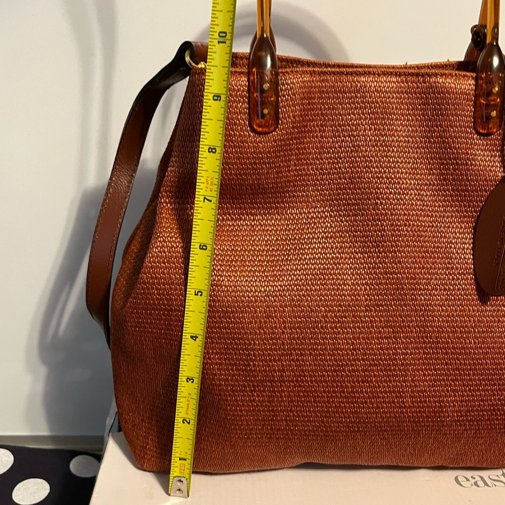 Valerie Stevens Straw woven leather shoulder strap dual carry  Bag - Picture 9 of 14